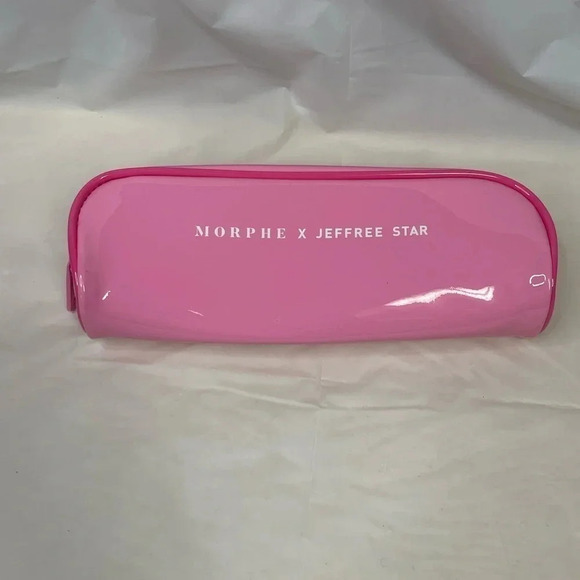 Morphe X Jeffree Star Pink Vinyl Makeup Brush Pouch Bag 9”W x 3.5”H - Picture 1 of 5